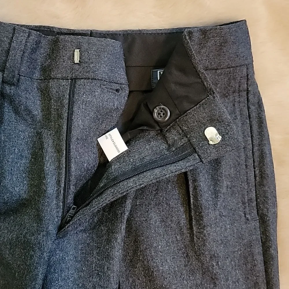 POLO BY RALPH LAUREN CHARCOAL GRAY 100% WOOL DRESS PANTS, SIZE 8